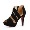 Zip Cut-outs Ladies High Heels Peep Toe