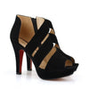 Zip Cut-outs Ladies High Heels Peep Toe