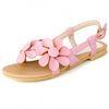 Flowers Beach Soft Leather Flat Sandal