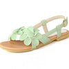 Flowers Beach Soft Leather Flat Sandal