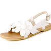 Flowers Beach Soft Leather Flat Sandal