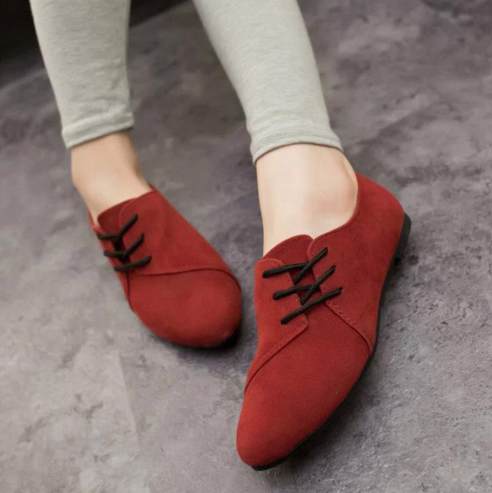 Spring Casual Women Shoes Women Nubuck Leather lace-Up